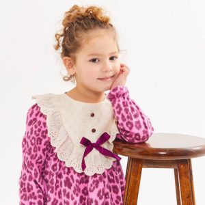 Leopar Desenli Fırfırlı Elbise